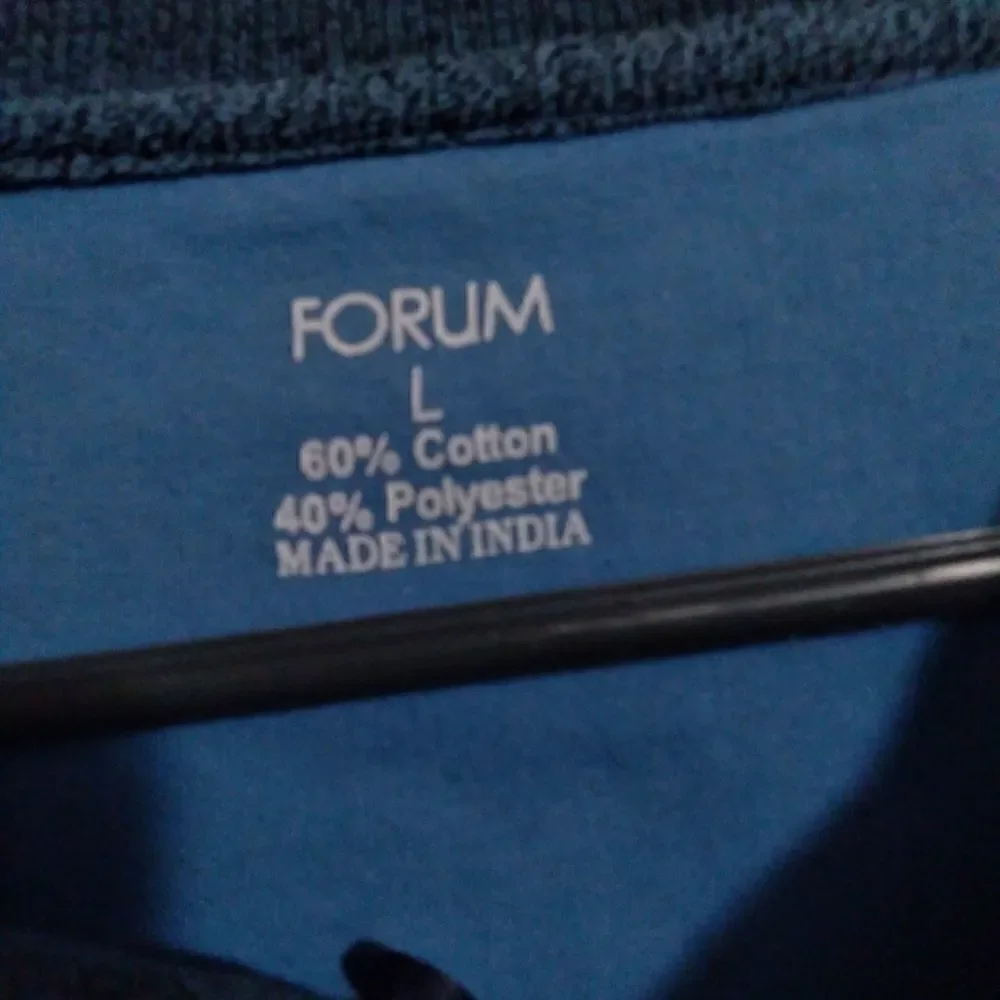 Forum Gray/Blue Ribbed Sweater Shirt Size Large